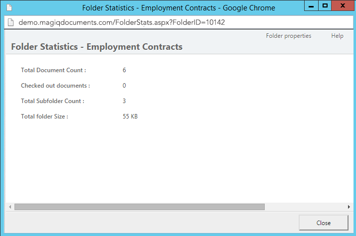 Folder statistics